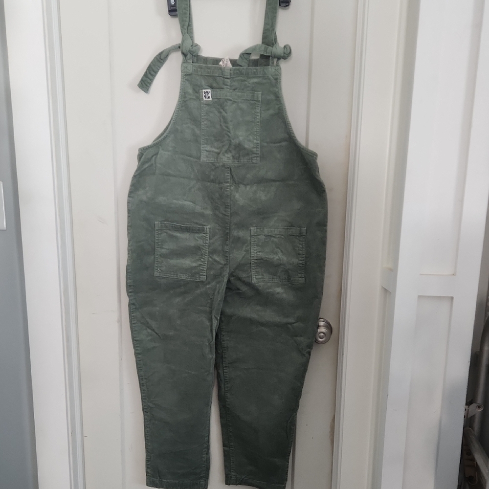Lucy & Yak Sage Green Corduroy Overalls